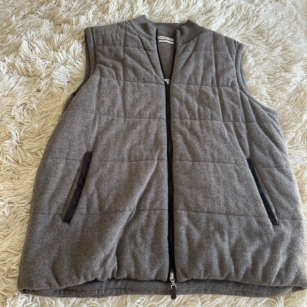 Peter millar Gray/brown Quilted wool Vest